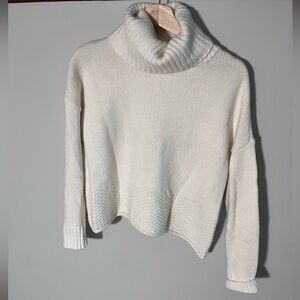Madewell Cream Chunky Knit Turtleneck Sweater NWT Cozy Boxy‎ Fit Ribbed Trim